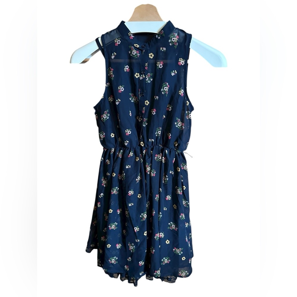 {4for$20} Floral Sleeveless Navy Blue Slip Dress | by- beautees | Size 12Y
